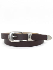 Y2K Black Oval D Ring Star Silver Buckle Belt