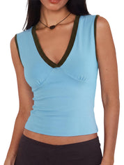 Women Deep V Neck Tops