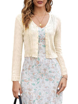 3/4 Sleeve Cropped Bolero Shrug Cardigan