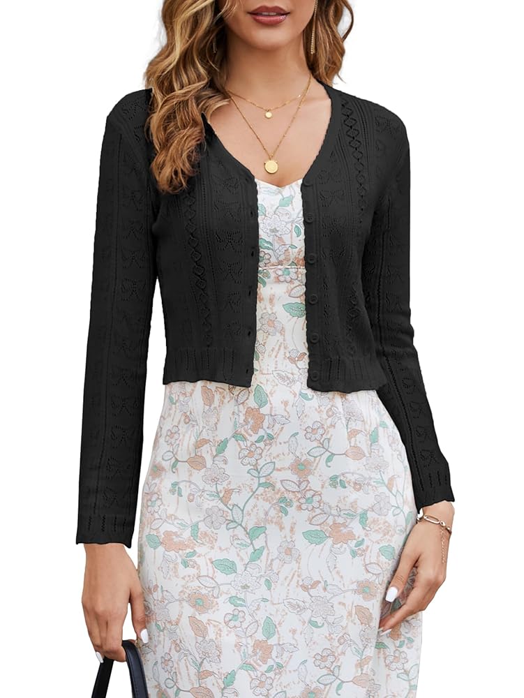 3/4 Sleeve Cropped Bolero Shrug Cardigan