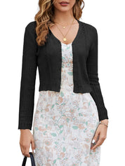 3/4 Sleeve Cropped Bolero Shrug Cardigan