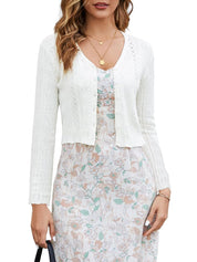3/4 Sleeve Cropped Bolero Shrug Cardigan