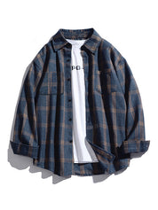 Men's Checkered Long Sleeve Button Shirt