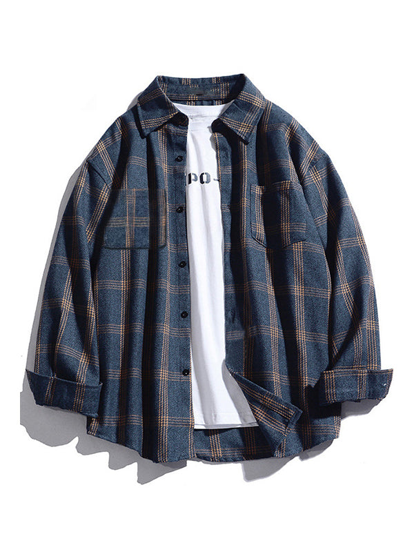 Men's Checkered Long Sleeve Button Shirt