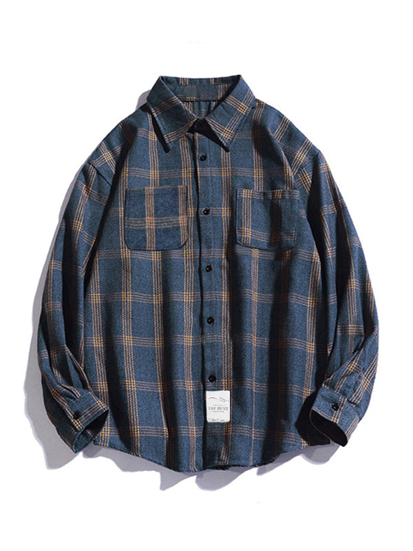 Men's Checkered Long Sleeve Button Shirt