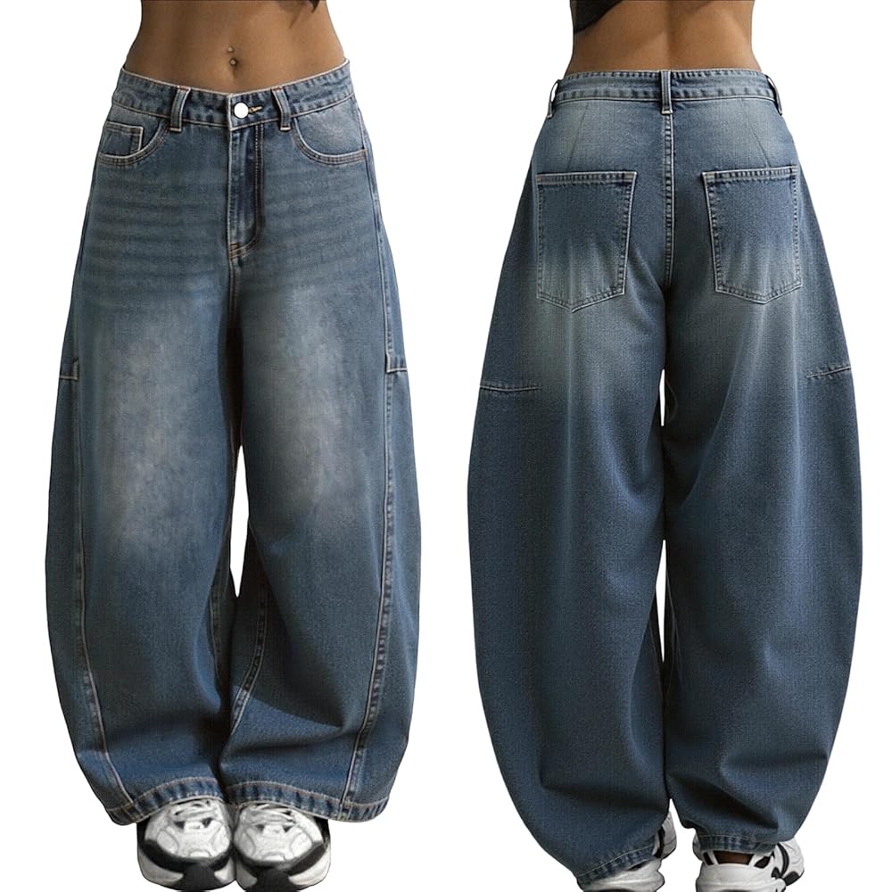 Mid Waist Boyfriend Baggy Denim Pants