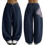 Women 90s Vintage Hip Hop Baggy Mid Waist Jeans