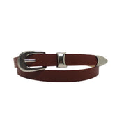 Y2K Black Oval D Ring Star Silver Buckle Belt
