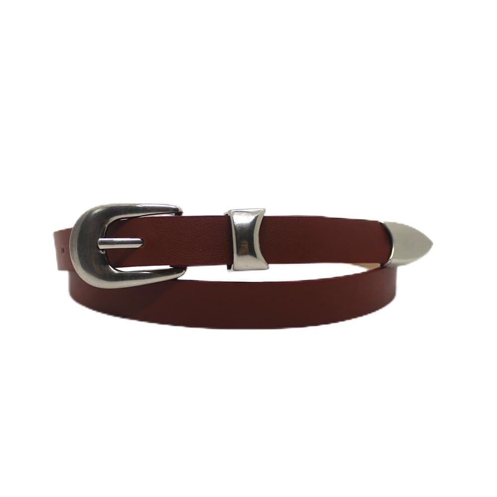 Y2K Black Oval D Ring Star Silver Buckle Belt