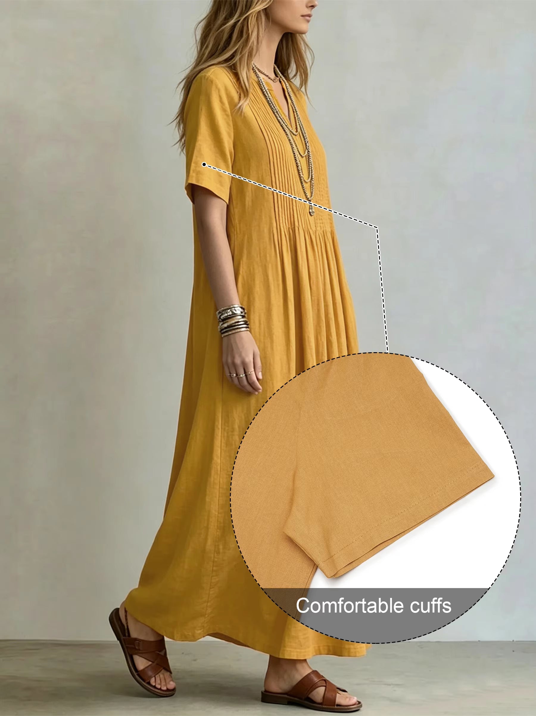 Women's Loose Casual V-Neck Dress