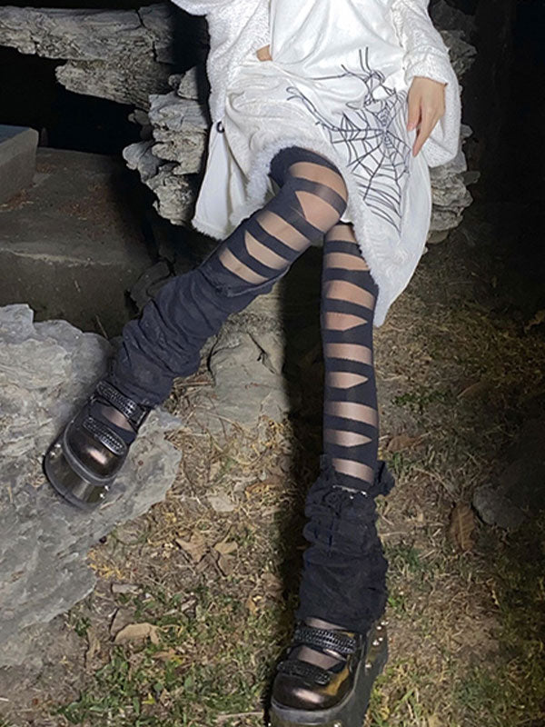 Bandage Detail Mesh Tights