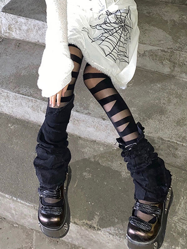 Bandage Detail Mesh Tights