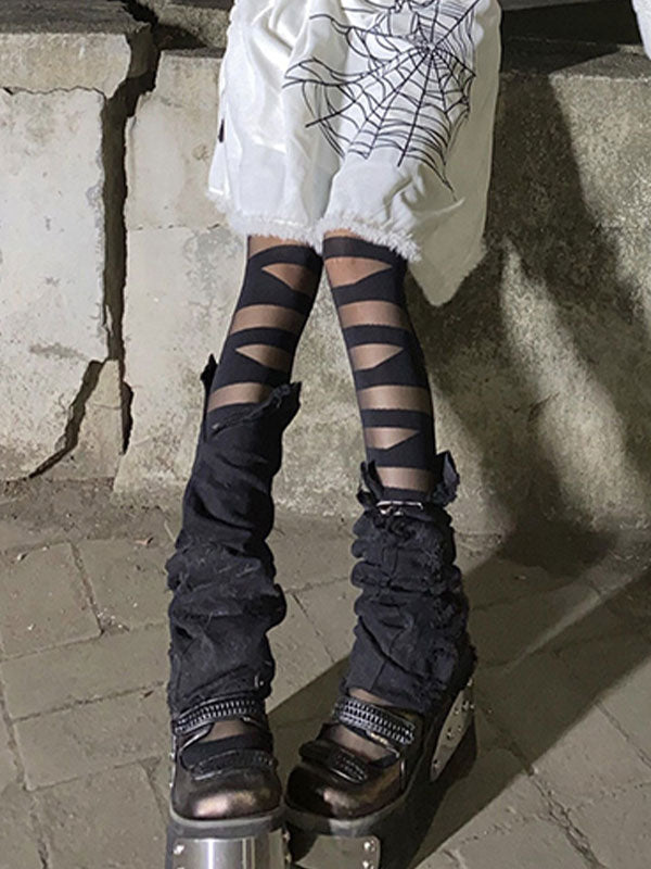 Bandage Detail Mesh Tights