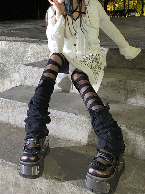 Bandage Detail Mesh Tights