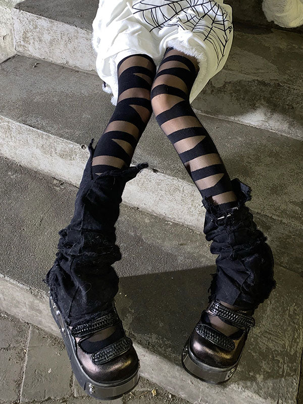 Bandage Detail Mesh Tights