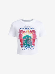 Dragon Print Crop Top