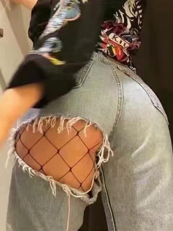 Simple High Waist Fishnet Tights