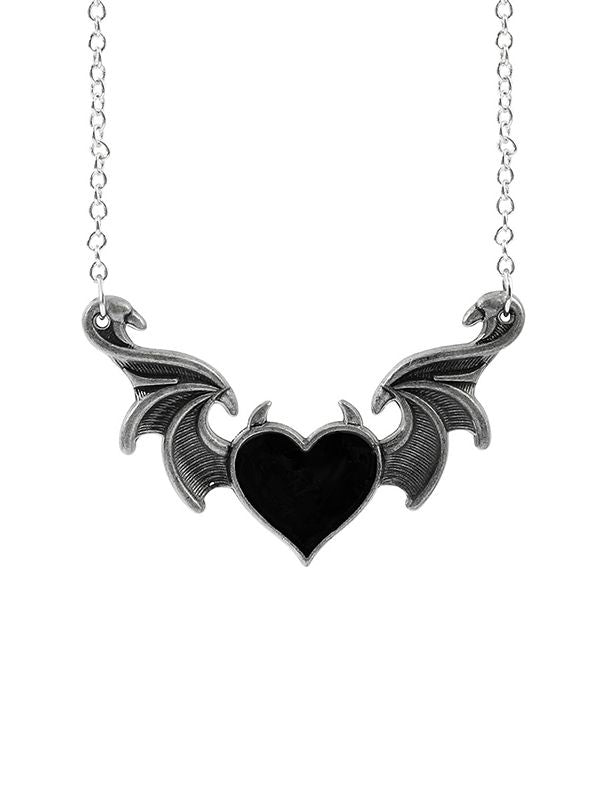 Devil Wing Heart Pendant Necklace