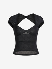 Back Cutout Black Crop Top
