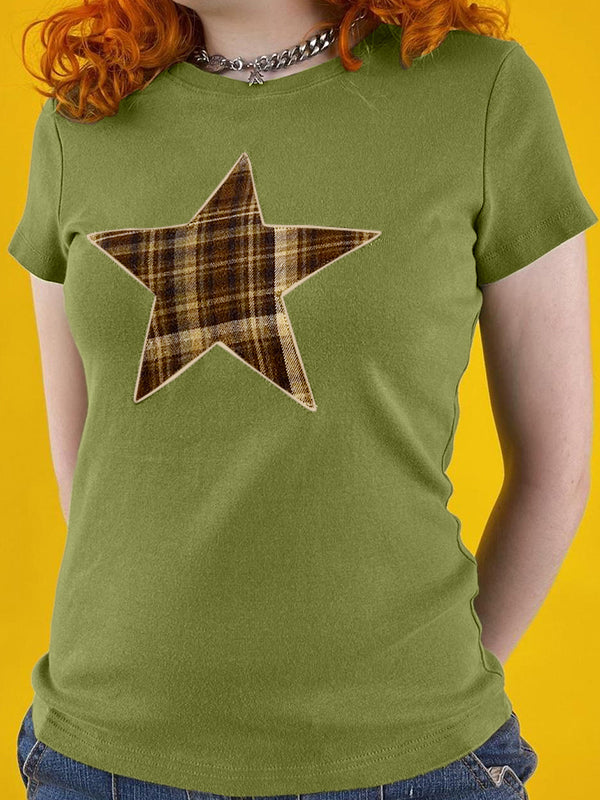 Checkered Star Short Sleeve Tee