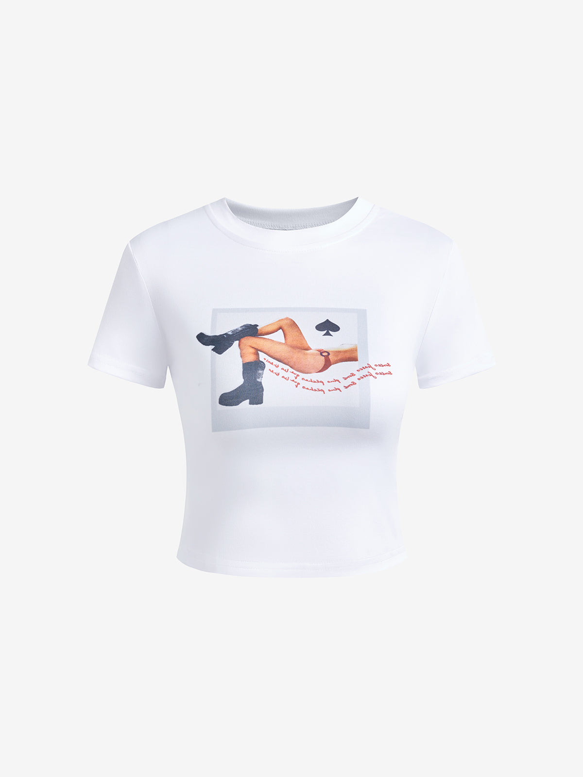 Poker White Baby Crop Top
