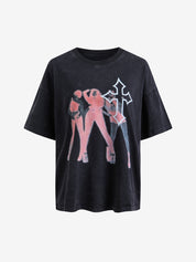 Men's Vintage Figure Cross Short Sleeve Tee