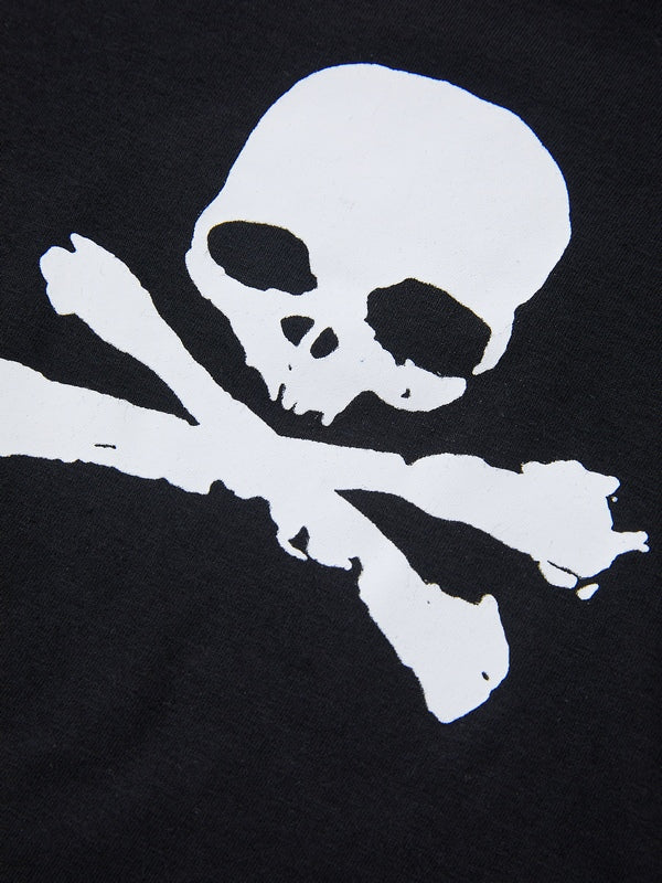 Skull Print Short Sleeve Y2K Crop Top