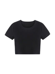 Love Letter Print Short Sleeve Crop Top