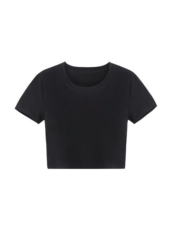 Love Letter Print Short Sleeve Crop Top