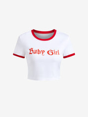 Baby Girl Short Sleeve Crop Top