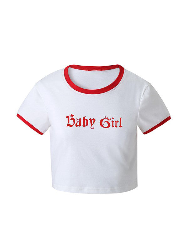 Baby Girl Short Sleeve Crop Top