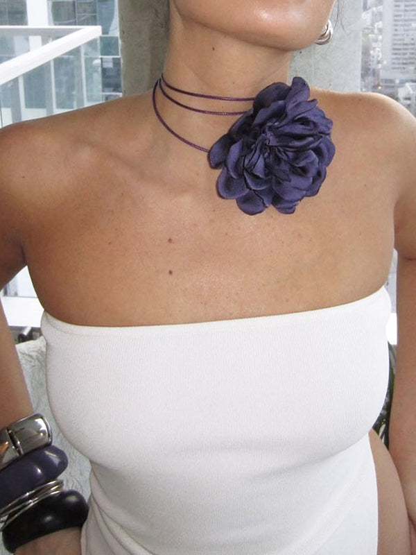 White Split Asymmetric Bandeau Top