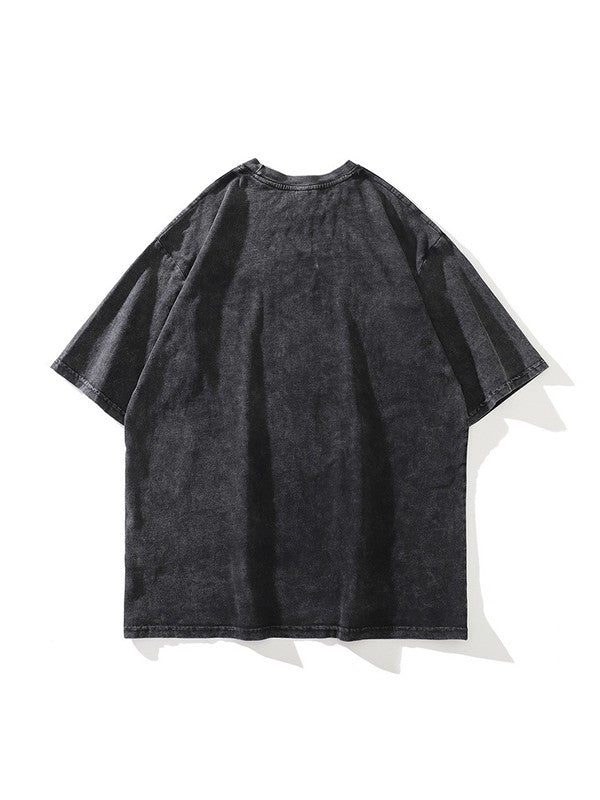 Men's Washed Vintage Skeleton Short Sleeve Tee
