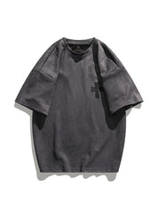 Men's Faux Suede Cross Graphic Tee