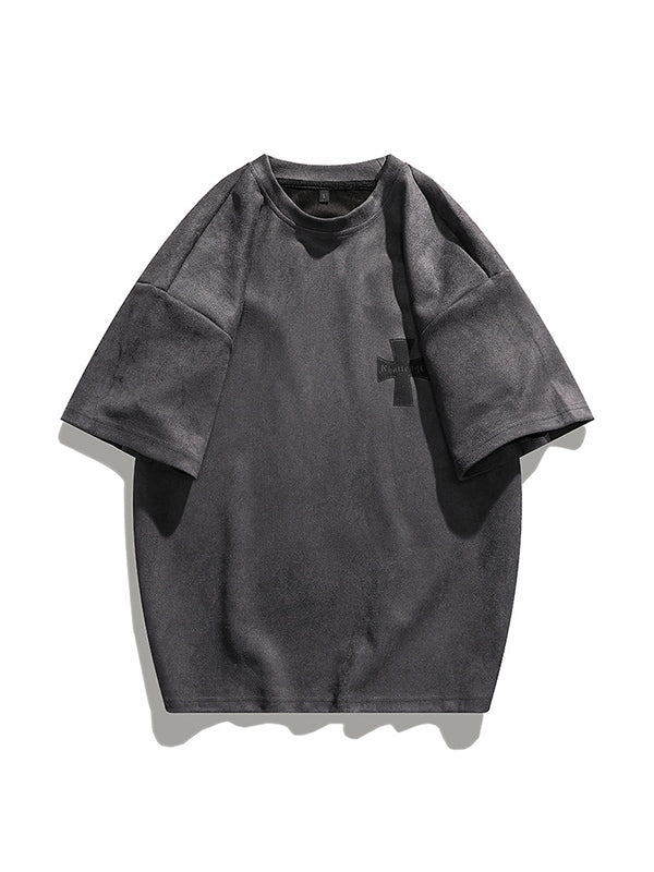 Men's Faux Suede Cross Graphic Tee