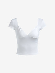 Plunge Neck Backless Crop Top