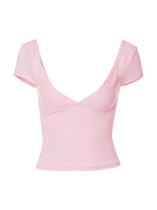 Plunge Neck Backless Crop Top