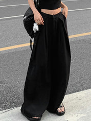 Pleated Baggy Black Tailored Pants