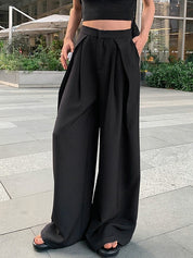 Pleated Baggy Black Tailored Pants