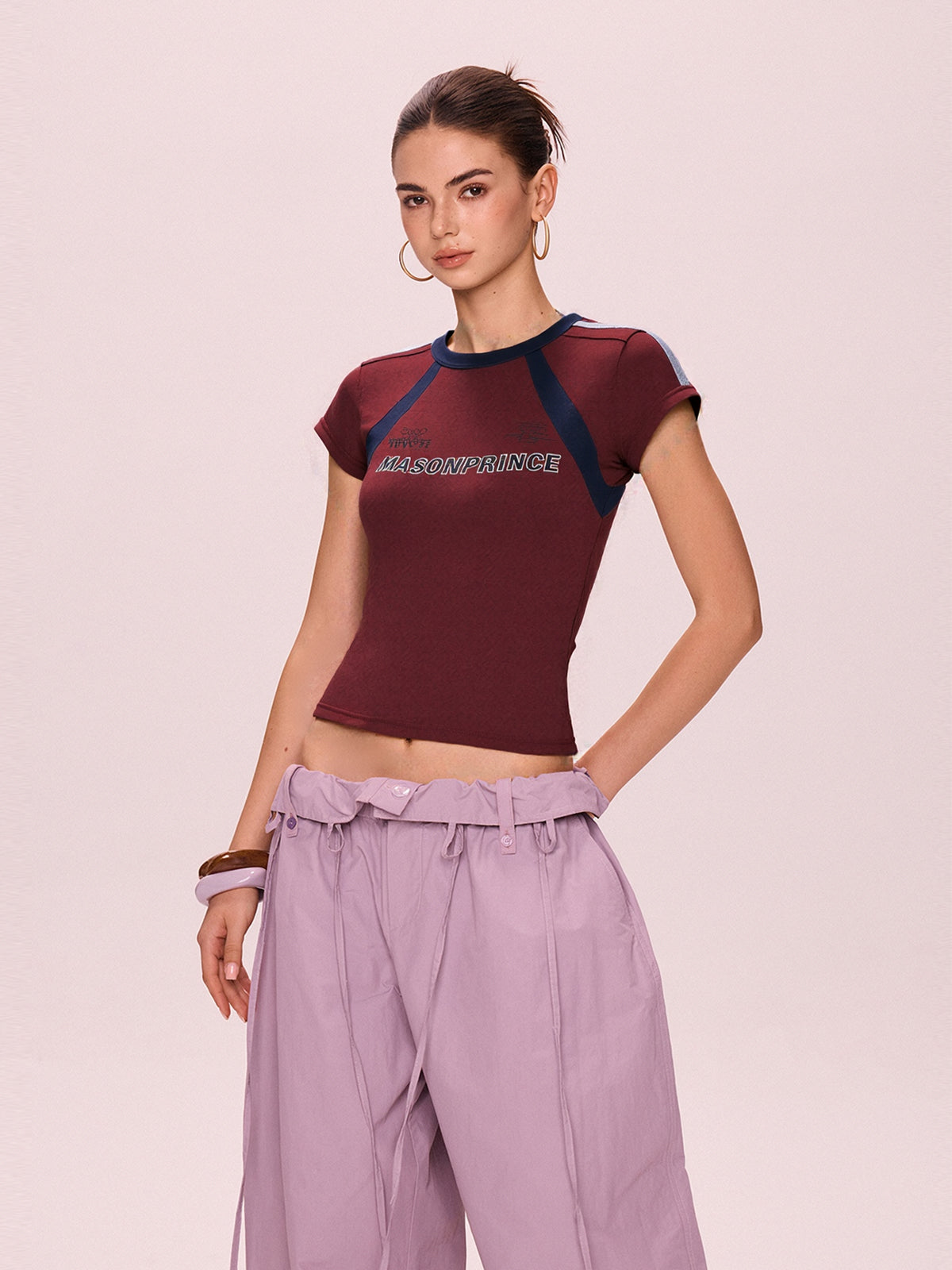 Patchwork Stripe Logo Short Sleeve Tee