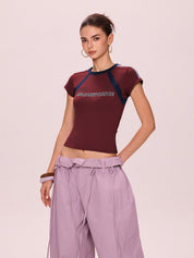 Patchwork Stripe Logo Short Sleeve Tee