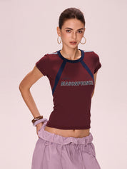 Patchwork Stripe Logo Short Sleeve Tee