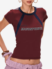 Patchwork Stripe Logo Short Sleeve Tee