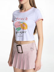 Cropped Juicy Peach Ringer Tee