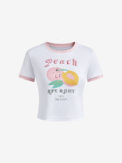 Cropped Juicy Peach Ringer Tee