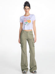 Cropped Juicy Peach Ringer Tee