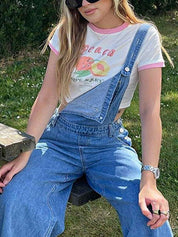 Cropped Juicy Peach Ringer Tee