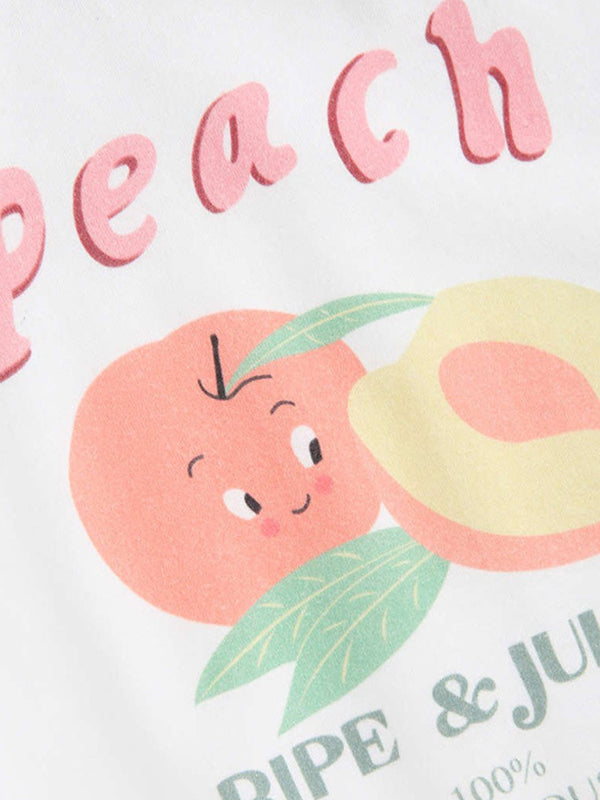 Cropped Juicy Peach Ringer Tee