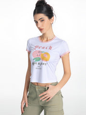 Cropped Juicy Peach Ringer Tee