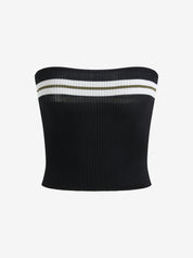 Knit Striped Bandeau Crop Top